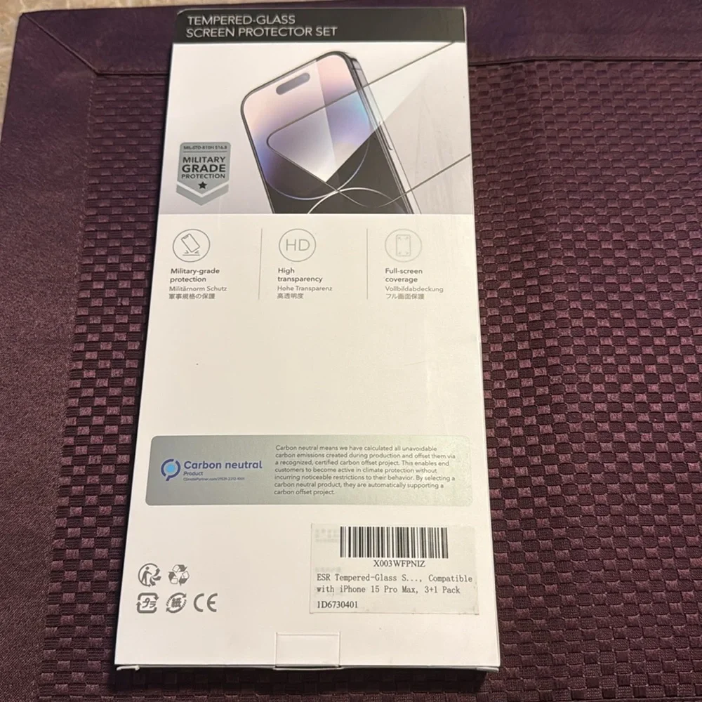 NWT-Screen Protector for iPhone 15 Pro Max. Never used.